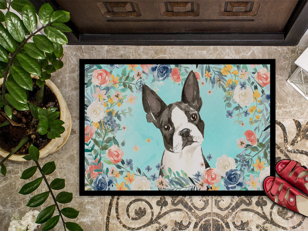 Boston Terrier Doormat Indoor Outdoor 24H X 36W Front Door Mat Rugs for Entryway, Non Slip Washable Low Pile,