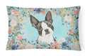 Boston Terrier Decorative Throw Pillow 12x16 Indoor Outdoor Accent Cushion, Fabric Cover with Insert for Sofa, Bed, Porch & Living Room