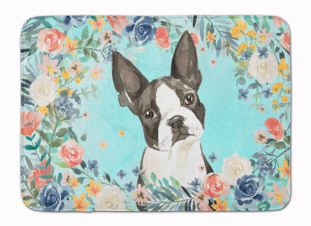 Boston Terrier Memory Foam Kitchen Mat Machine Washable Anti-Fatigue Cushion Comfort Bath or Kitchen Rug