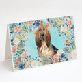 Bloodhound Greeting Cards Pack of 8 Blank Cards with Envelopes Whimsical A7 Size 5x7