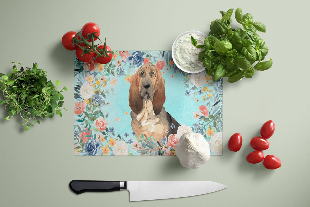 Bloodhound Cutting Board Tempered Glass Kitchen Cutting Surface, Heat Resistant Chopping, Non-Slip Feet, Food Prep & Serving