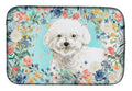 Bichon Frise Dish Drying Mat Absorbent Dish Drying Mat Pad for Kitchen Counter Dish Drainer Mat for Countertop, 14 x 21", Multicolor