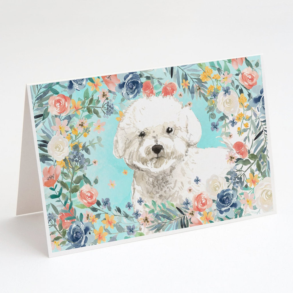 Bichon Frise Greeting Cards Pack of 8 Blank Cards with Envelopes Whimsical A7 Size 5x7