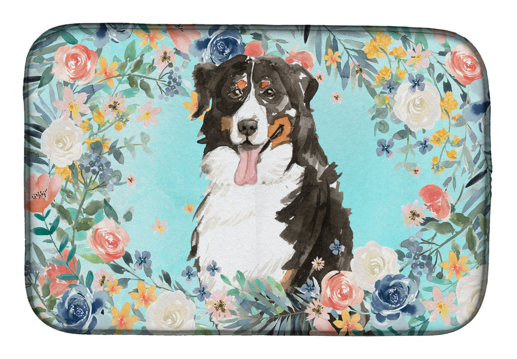 Bernese Mountain Dog Dish Drying Mat Absorbent Dish Drying Mat Pad for Kitchen Counter Dish Drainer Mat for Countertop, 14 x 21", Multicolor