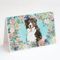 Bernese Mountain Dog Greeting Cards Pack of 8 Blank Cards with Envelopes Whimsical A7 Size 5x7