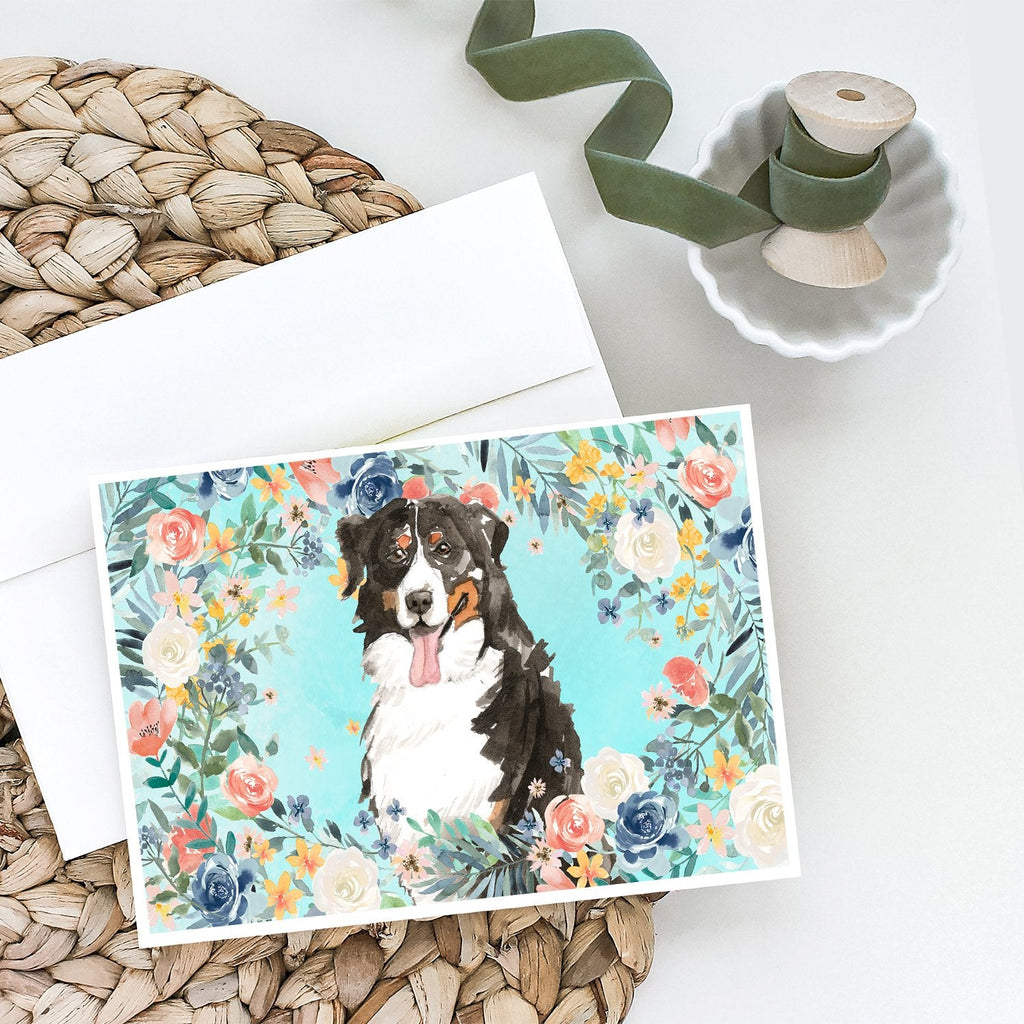 Bernese Mountain Dog Greeting Cards Pack of 8 Blank Cards with Envelopes Whimsical A7 Size 5x7