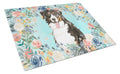 Bernese Mountain Dog Cutting Board Tempered Glass Kitchen Cutting Surface, Heat Resistant Chopping, Non-Slip Feet, Food Prep & Serving