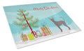 Abyssinian or African Hairless Dog Christmas Tree Cutting Board Tempered Glass Kitchen Cutting Surface, Heat Resistant Chopping, Non-Slip Feet, Food Prep & Serving