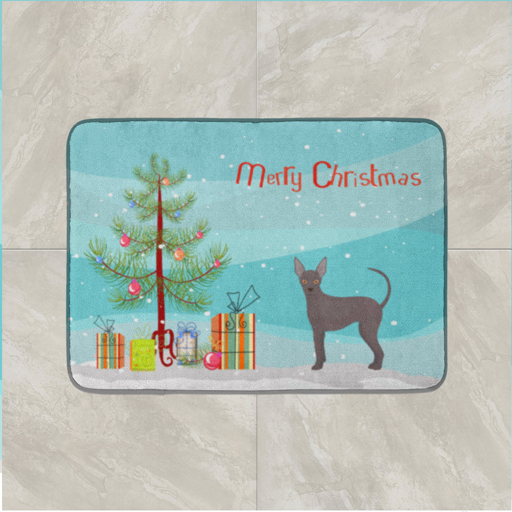 Abyssinian or African Hairless Dog Christmas Tree Memory Foam Kitchen Mat Machine Washable Anti-Fatigue Cushion Comfort Bath or Kitchen Rug