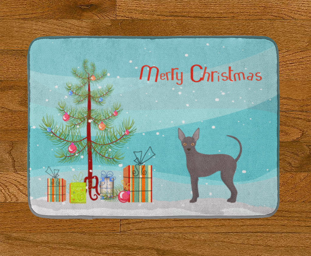 Abyssinian or African Hairless Dog Christmas Tree Memory Foam Kitchen Mat Machine Washable Anti-Fatigue Cushion Comfort Bath or Kitchen Rug