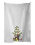 Abyssinian or African Hairless Dog Christmas Tree Kitchen Towel Set of 2 White Dish Towels Decorative Bathroom Hand towel for Hand, Face, Hair, Yoga, Tea, Dishcloth, 19 X 28", White
