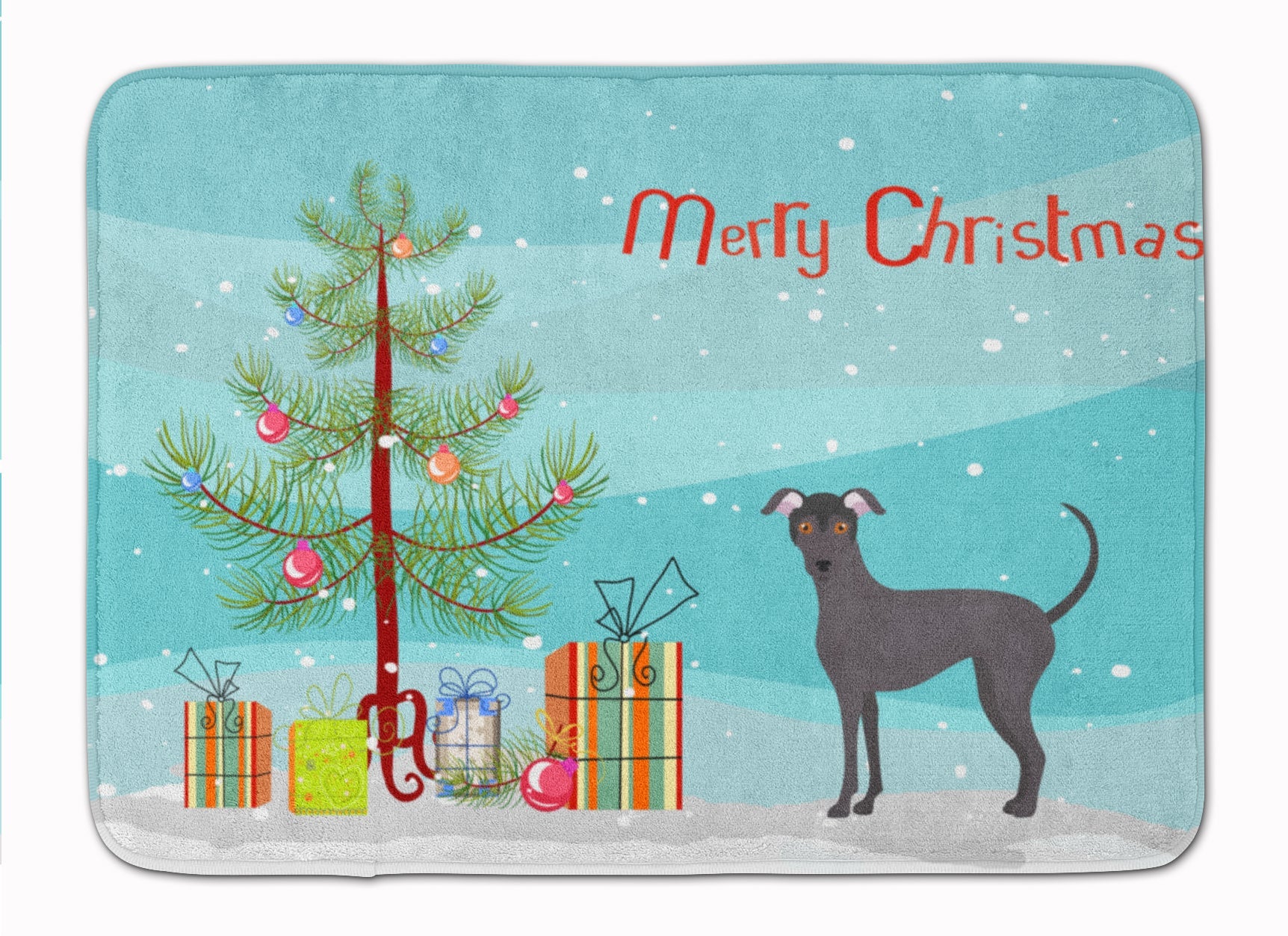 Argentine Pila Dog Christmas Tree Memory Foam Kitchen Mat Machine Washable Anti-Fatigue Cushion Comfort Bath or Kitchen Rug