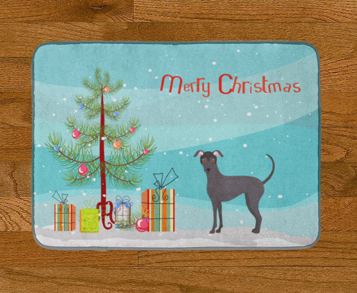 Argentine Pila Dog Christmas Tree Memory Foam Kitchen Mat Machine Washable Anti-Fatigue Cushion Comfort Bath or Kitchen Rug