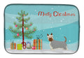 Australian Silky Terrier Christmas Tree Dish Drying Mat Absorbent Dish Drying Mat Pad for Kitchen Counter Dish Drainer Mat for Countertop, 14 x 21", Multicolor