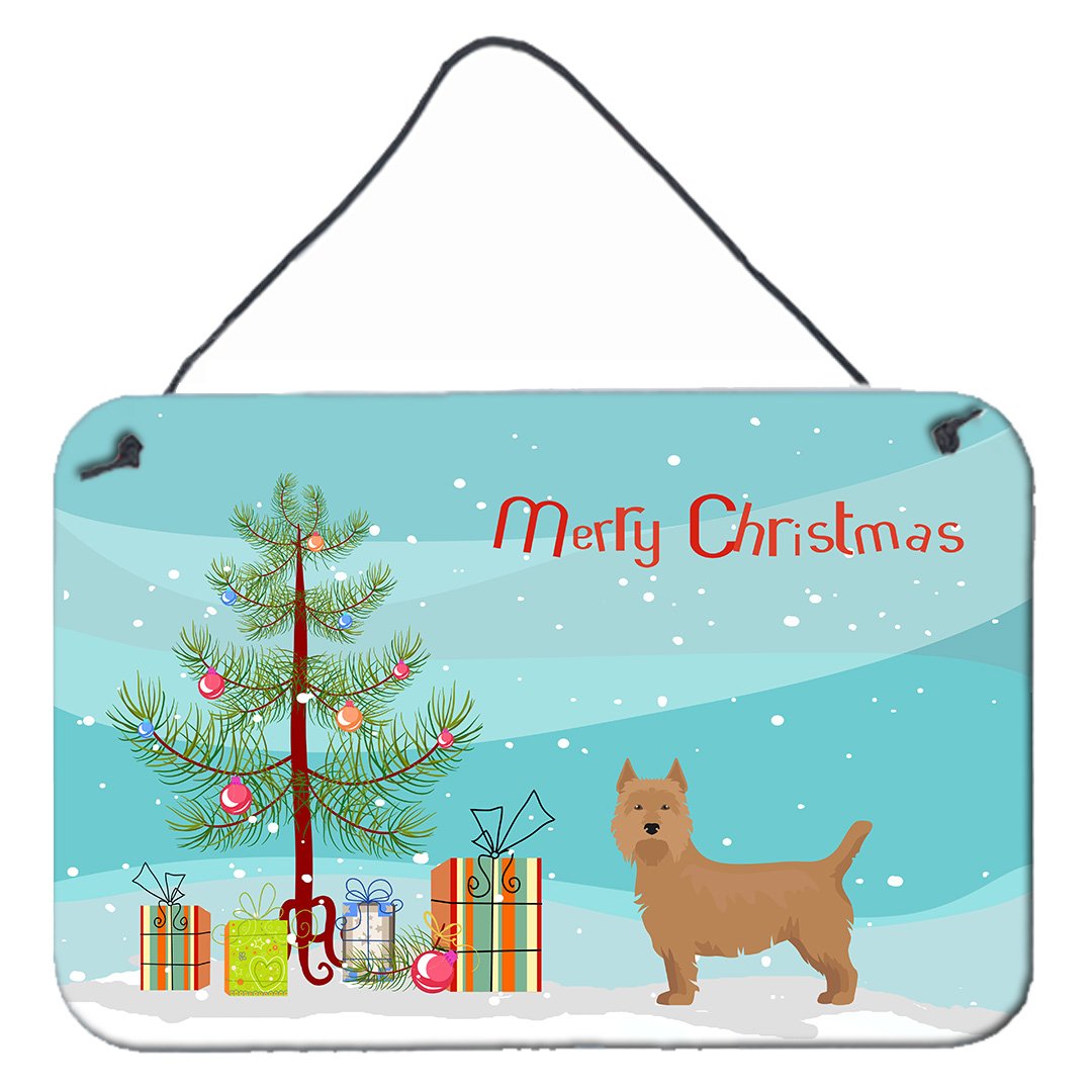 Airedale Terrier Christmas Tree Wall or Door Hanging Prints Aluminum Metal Sign Kitchen Wall Bar Bathroom Plaque Home Decor, 8HX12W, Multicolor