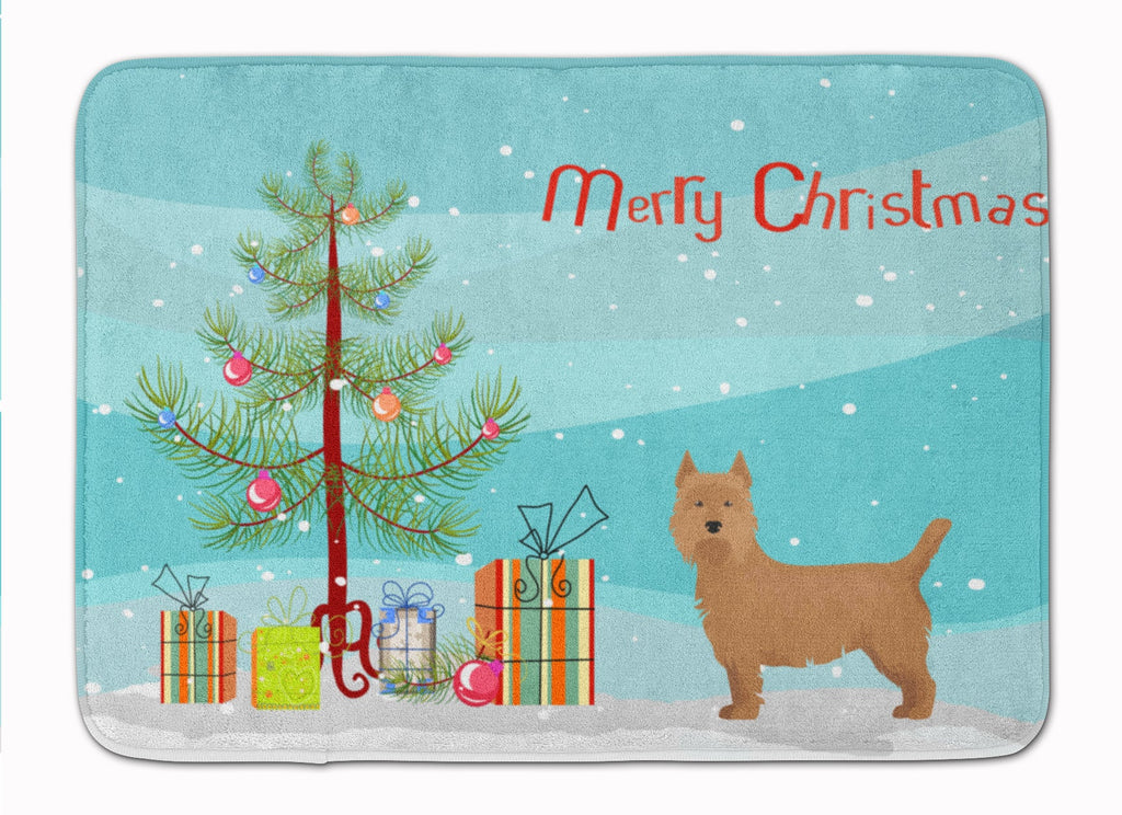Airedale Terrier Christmas Tree Memory Foam Kitchen Mat Machine Washable Anti-Fatigue Cushion Comfort Bath or Kitchen Rug