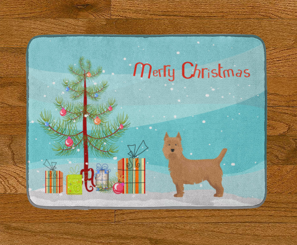 Airedale Terrier Christmas Tree Memory Foam Kitchen Mat Machine Washable Anti-Fatigue Cushion Comfort Bath or Kitchen Rug