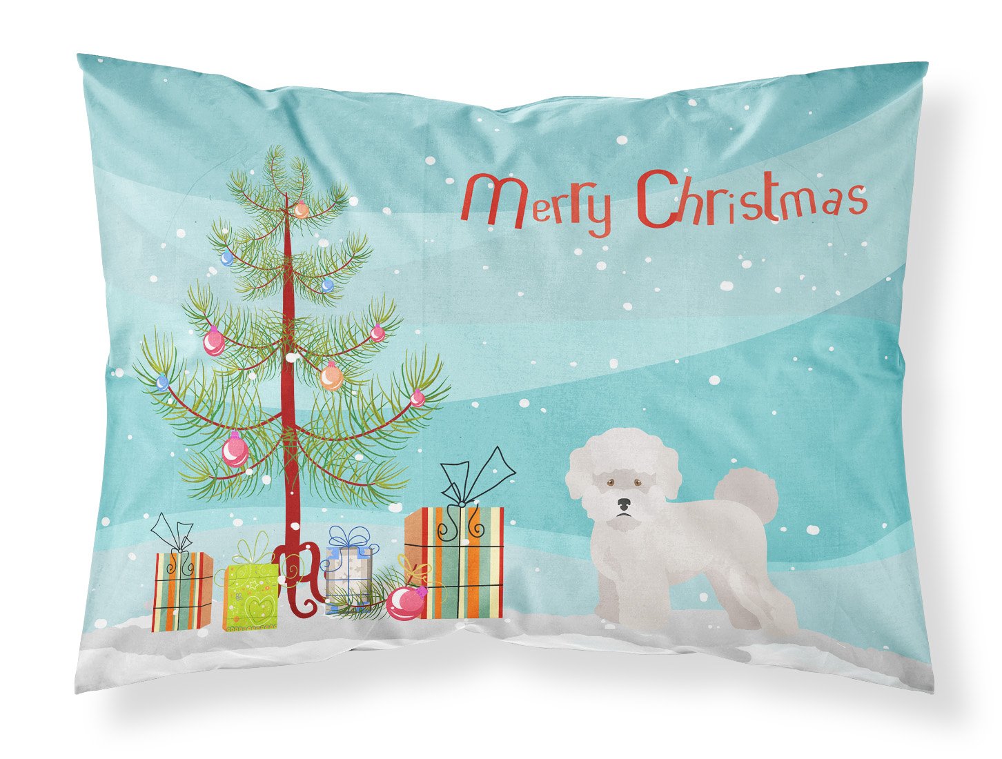 Bichon Frise Christmas Tree Standard Pillowcase Lightweight Super Soft Easy Care Decorative Artwork Pillowcase, Standard
