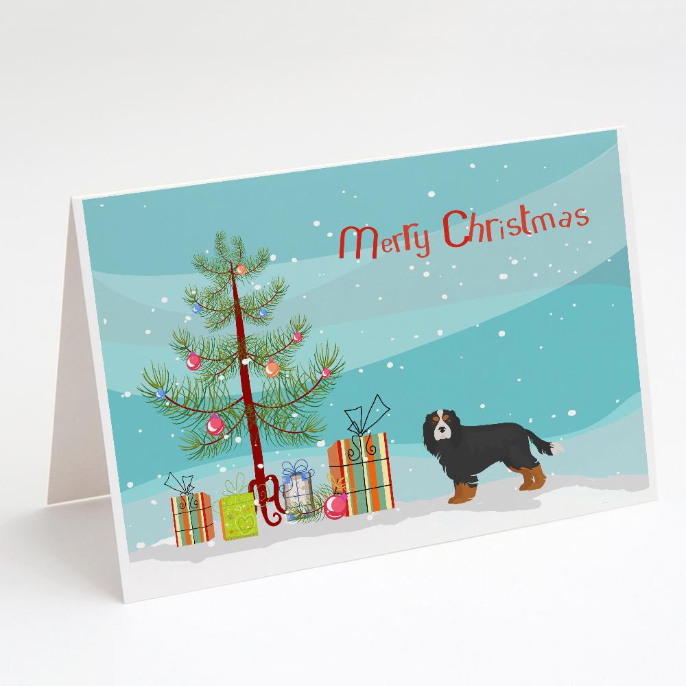 Cavalier Spaniel Christmas Tree Greeting Cards Pack of 8 Blank Cards with Envelopes Whimsical A7 Size 5x7