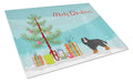 Cavalier Spaniel Christmas Tree Cutting Board Tempered Glass Kitchen Cutting Surface, Heat Resistant Chopping, Non-Slip Feet, Food Prep & Serving