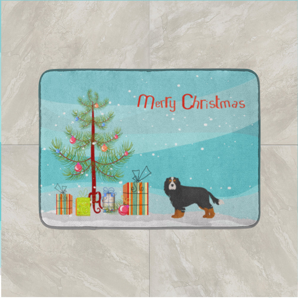 Cavalier Spaniel Christmas Tree Memory Foam Kitchen Mat Machine Washable Anti-Fatigue Cushion Comfort Bath or Kitchen Rug
