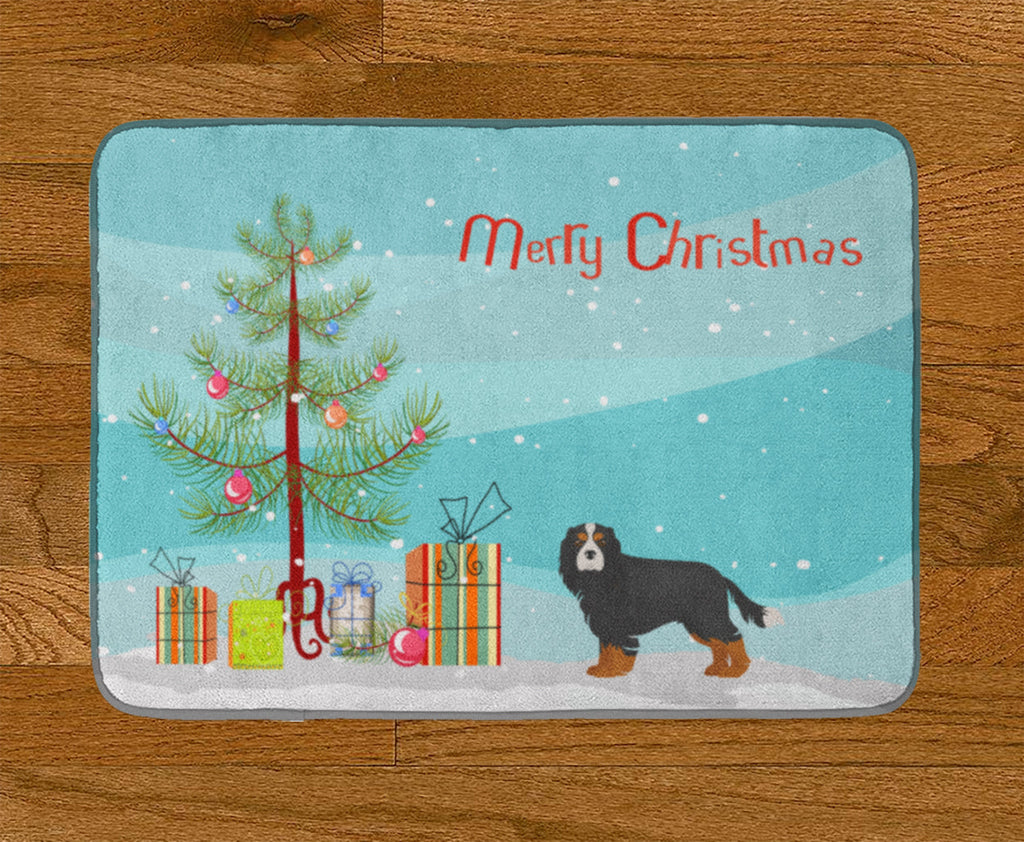 Cavalier Spaniel Christmas Tree Memory Foam Kitchen Mat Machine Washable Anti-Fatigue Cushion Comfort Bath or Kitchen Rug