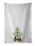 Chinese Crested Christmas Tree Kitchen Towel Set of 2 White Dish Towels Decorative Bathroom Hand towel for Hand, Face, Hair, Yoga, Tea, Dishcloth, 19 X 28", White
