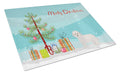 Cyprus Poodle Christmas Tree Cutting Board Tempered Glass Kitchen Cutting Surface, Heat Resistant Chopping, Non-Slip Feet, Food Prep & Serving
