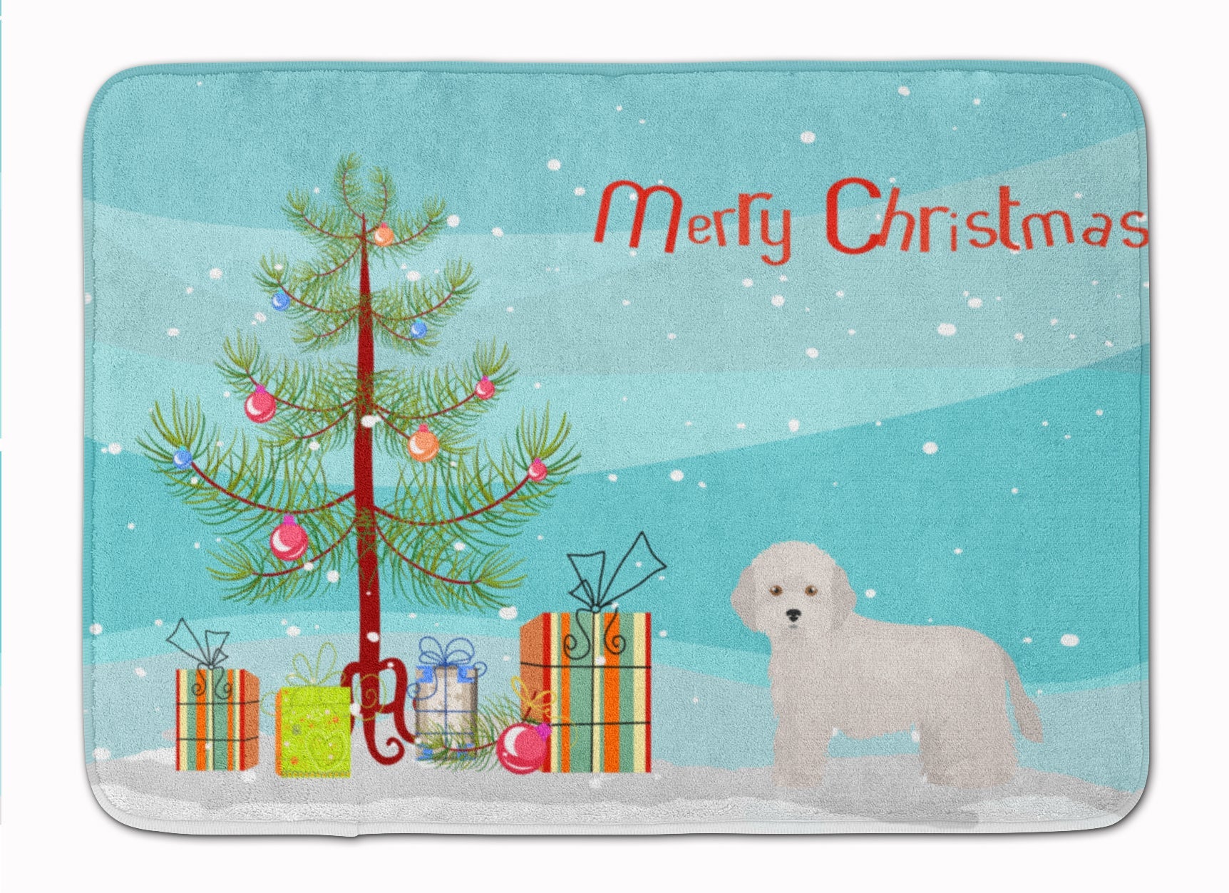 Cyprus Poodle Christmas Tree Memory Foam Kitchen Mat Machine Washable Anti-Fatigue Cushion Comfort Bath or Kitchen Rug