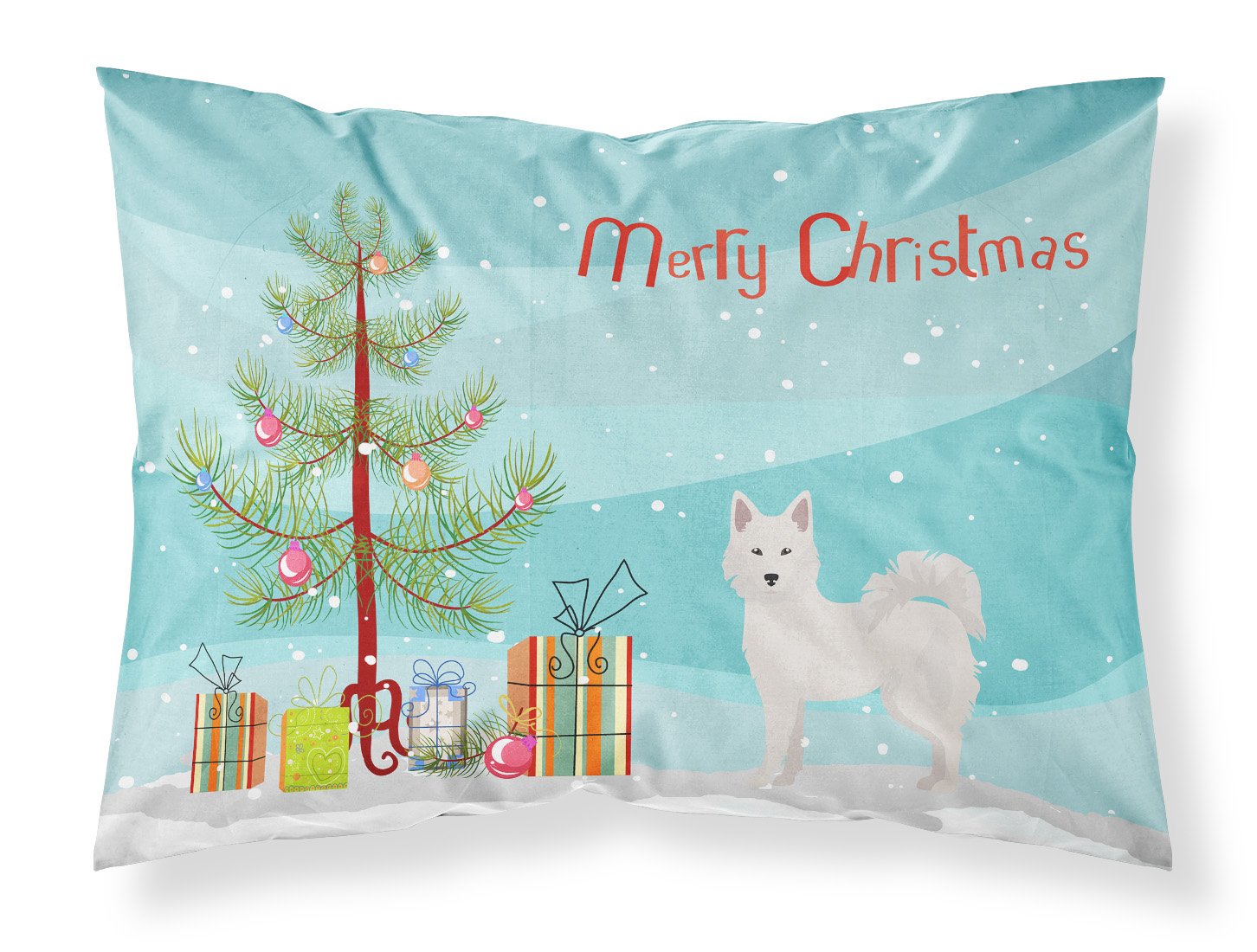 Danish Spitz Christmas Tree Standard Pillowcase Lightweight Super Soft Easy Care Decorative Artwork Pillowcase, Standard