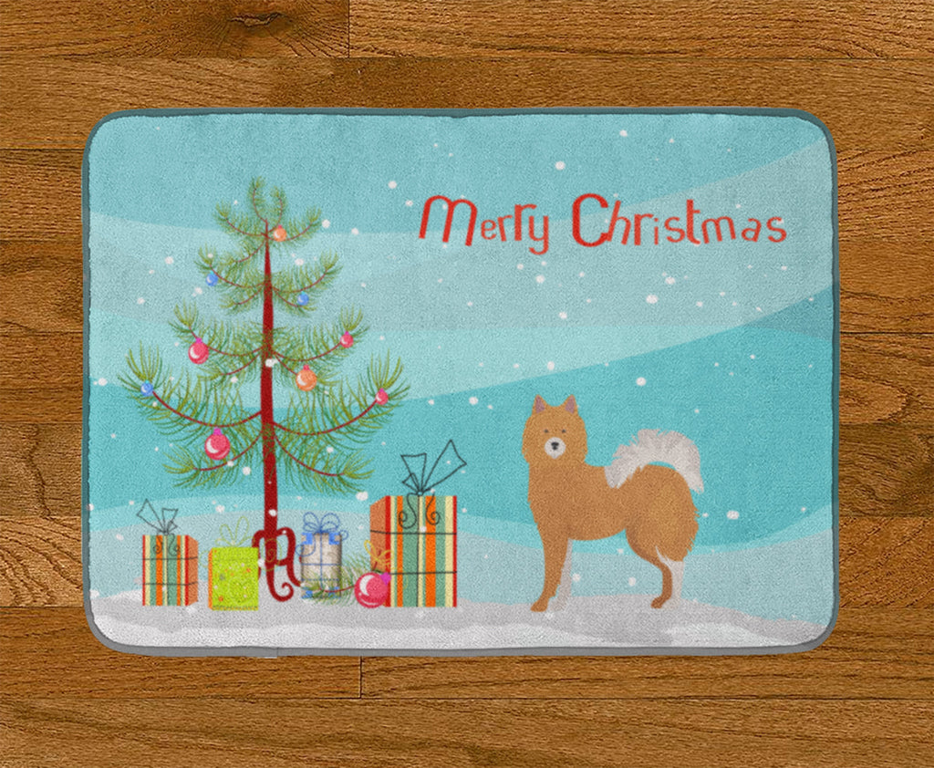 Brown & White Elo dog Christmas Tree Memory Foam Kitchen Mat Machine Washable Anti-Fatigue Cushion Comfort Bath or Kitchen Rug