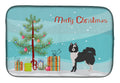 Black and White Elo dog Christmas Tree Dish Drying Mat Absorbent Dish Drying Mat Pad for Kitchen Counter Dish Drainer Mat for Countertop, 14 x 21", Multicolor
