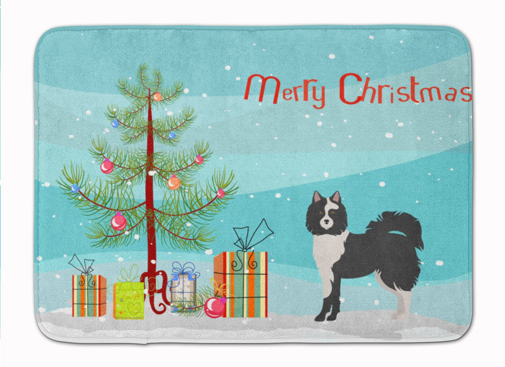 Black and White Elo dog Christmas Tree Memory Foam Kitchen Mat Machine Washable Anti-Fatigue Cushion Comfort Bath or Kitchen Rug