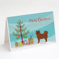 Eurasier or Eurasian dog Christmas Tree Greeting Cards Pack of 8 Blank Cards with Envelopes Whimsical A7 Size 5x7