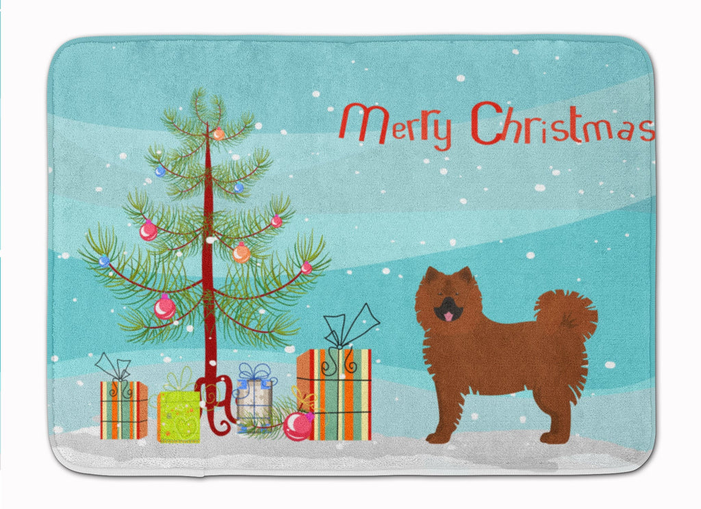 Eurasier or Eurasian dog Christmas Tree Memory Foam Kitchen Mat Machine Washable Anti-Fatigue Cushion Comfort Bath or Kitchen Rug