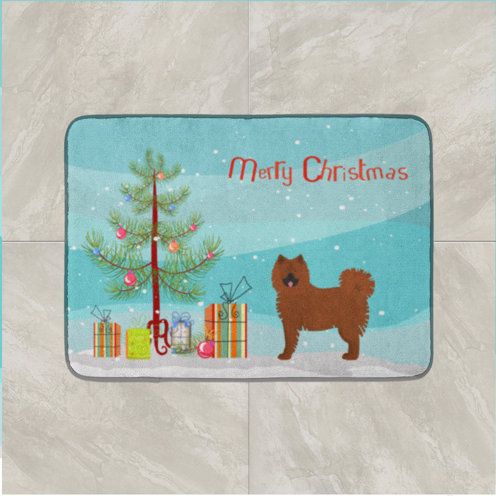 Eurasier or Eurasian dog Christmas Tree Memory Foam Kitchen Mat Machine Washable Anti-Fatigue Cushion Comfort Bath or Kitchen Rug