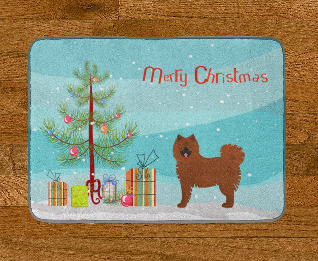 Eurasier or Eurasian dog Christmas Tree Memory Foam Kitchen Mat Machine Washable Anti-Fatigue Cushion Comfort Bath or Kitchen Rug