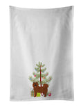 Eurasier or Eurasian dog Christmas Tree Kitchen Towel Set of 2 White Dish Towels Decorative Bathroom Hand towel for Hand, Face, Hair, Yoga, Tea, Dishcloth, 19 X 28", White