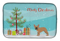 French Bulldog Christmas Tree Dish Drying Mat Absorbent Dish Drying Mat Pad for Kitchen Counter Dish Drainer Mat for Countertop, 14 x 21", Multicolor