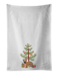 French Bulldog Christmas Tree Kitchen Towel Set of 2 White Dish Towels Decorative Bathroom Hand towel for Hand, Face, Hair, Yoga, Tea, Dishcloth, 19 X 28", White