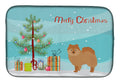 German Spitz Christmas Tree Dish Drying Mat Absorbent Dish Drying Mat Pad for Kitchen Counter Dish Drainer Mat for Countertop, 14 x 21", Multicolor