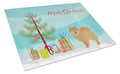 German Spitz Christmas Tree Cutting Board Tempered Glass Kitchen Cutting Surface, Heat Resistant Chopping, Non-Slip Feet, Food Prep & Serving