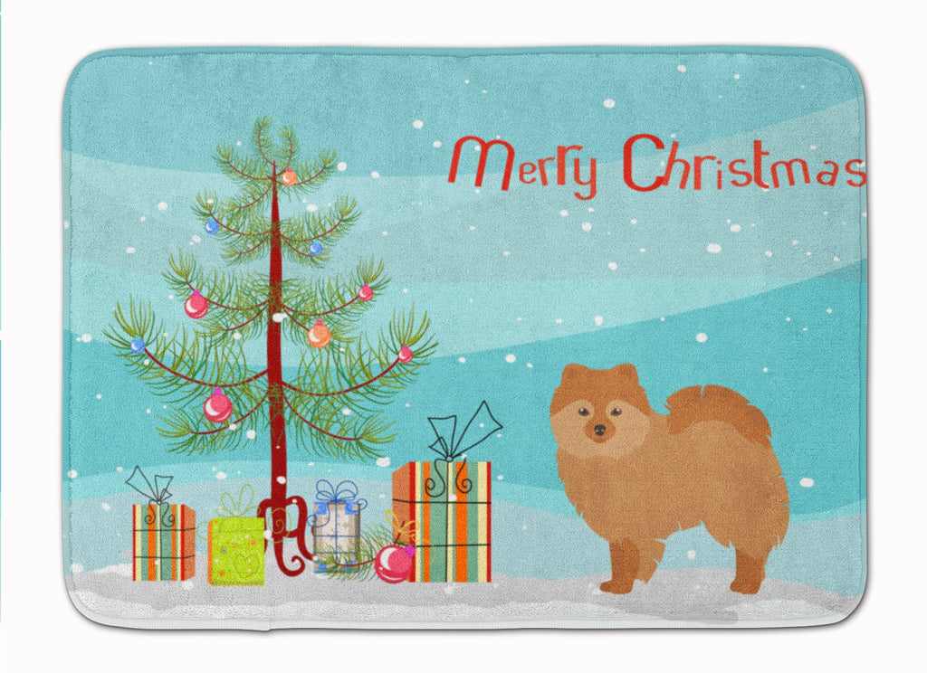 German Spitz Christmas Tree Memory Foam Kitchen Mat Machine Washable Anti-Fatigue Cushion Comfort Bath or Kitchen Rug