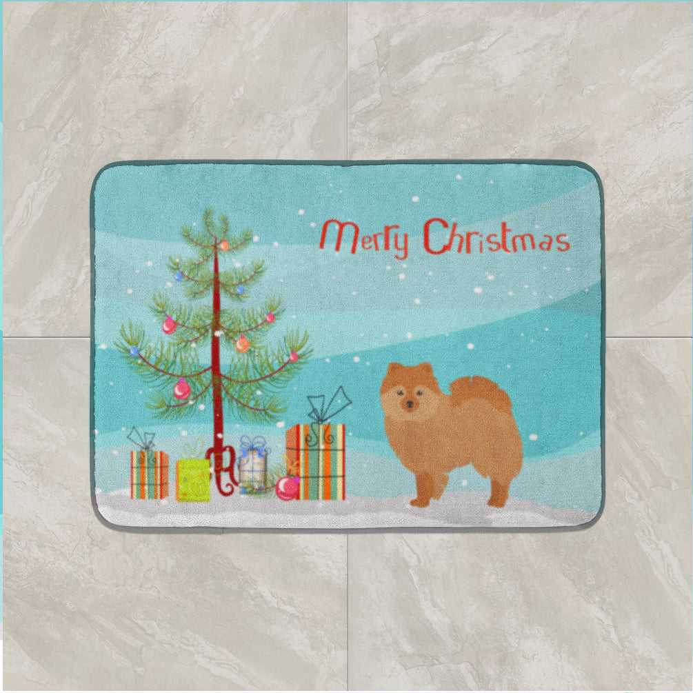 German Spitz Christmas Tree Memory Foam Kitchen Mat Machine Washable Anti-Fatigue Cushion Comfort Bath or Kitchen Rug