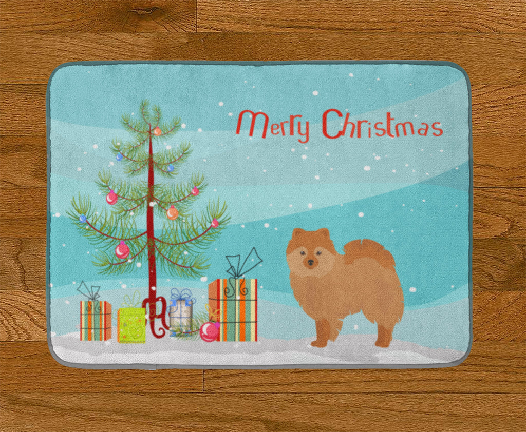 German Spitz Christmas Tree Memory Foam Kitchen Mat Machine Washable Anti-Fatigue Cushion Comfort Bath or Kitchen Rug