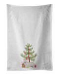 Glen of Imal Christmas Tree Kitchen Towel Set of 2 White Dish Towels Decorative Bathroom Hand towel for Hand, Face, Hair, Yoga, Tea, Dishcloth, 19 X 28", White