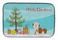 Havanese Christmas Tree Dish Drying Mat Absorbent Dish Drying Mat Pad for Kitchen Counter Dish Drainer Mat for Countertop, 14 x 21", Multicolor