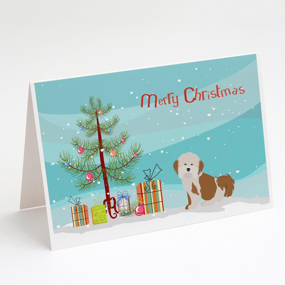 Havanese Christmas Tree Greeting Cards Pack of 8 Blank Cards with Envelopes Whimsical A7 Size 5x7