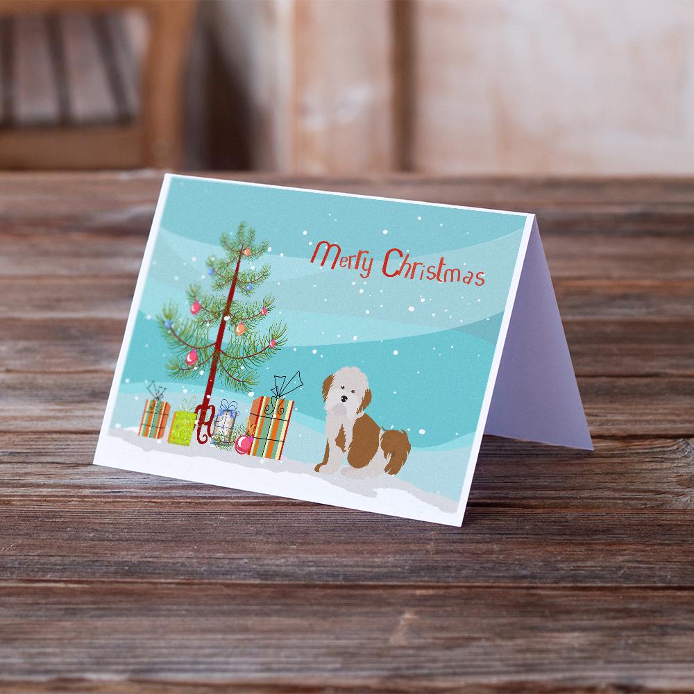 Havanese Christmas Tree Greeting Cards Pack of 8 Blank Cards with Envelopes Whimsical A7 Size 5x7