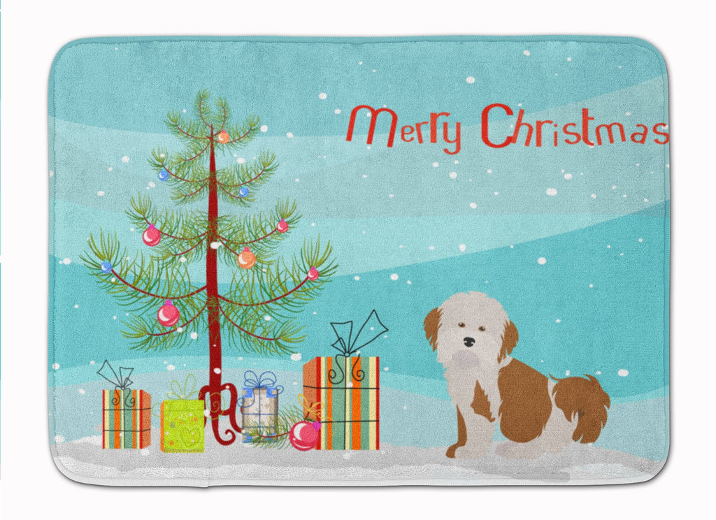 Havanese Christmas Tree Memory Foam Kitchen Mat Machine Washable Anti-Fatigue Cushion Comfort Bath or Kitchen Rug